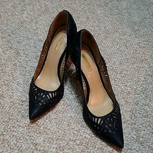 BCBG Cut Out Black Pumps